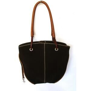 REGAZZE Italy Brown High Quality Genuine Suede Leather Tote Bucket Bag